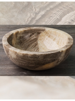 Раковина-чаша Natural Stone 45 Bowl Grey Besar из натурального оникса