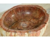 Раковина-чаша Natural Stone Petra Uniq Red из натурального окаменелого дерева