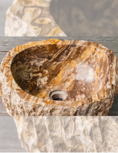 Natural Stone Petra Uniq Накладная раковина-чаша из окаменелого дерева