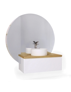 Jorno Solis 100 см Тумба со столешницей + раковина, цвет - белый