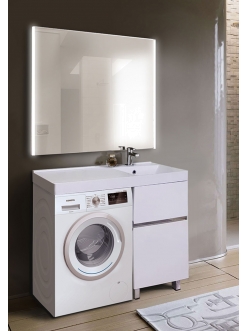 LOTOS 110 – Напольный мебель под стиральную машину с двумя выдвижными ящиками