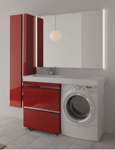 LOTOS 130 – Напольный комплект под стиральную машину с двумя выдвижными ящиками