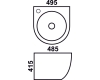 Раковина Melana 800-500FGW – Подвесной керамический умывальник, 495х485 мм