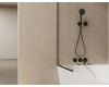 Salini Atrio – Шторка на ванну неподвижная одноэлементная 140x70 см, Чёрный матовый
