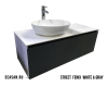STREET Bathroom Furniture 120 Fenix White&Gray – Тумба со столешницей, 2 ящика